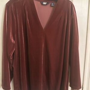 Lands End 3/4 sleeve Velvet Top